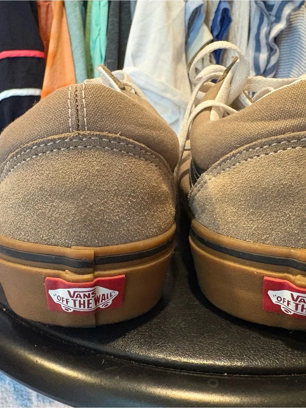Vans Men's Low-Top Sneakers in Tan, White, and Black